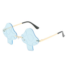 Load image into Gallery viewer, Funny Mushroom Sunglasses Female Ins Dance Art Photography Rimless Sunglasses Women Cute Deco Sun Glasses