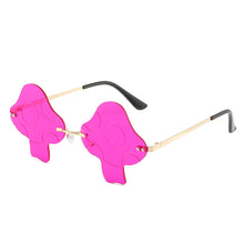 Load image into Gallery viewer, Funny Mushroom Sunglasses Female Ins Dance Art Photography Rimless Sunglasses Women Cute Deco Sun Glasses
