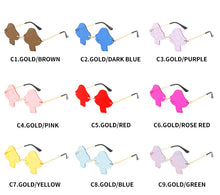 Load image into Gallery viewer, Funny Mushroom Sunglasses Female Ins Dance Art Photography Rimless Sunglasses Women Cute Deco Sun Glasses