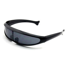 Carica l'immagine nel visualizzatore di Gallery, Futuristico Narrow Cyclops Visiera Occhiali da sole Occhiali laser UV400 Personalità Lenti a specchio Costume Occhiali Occhiali Occhiali da uomo