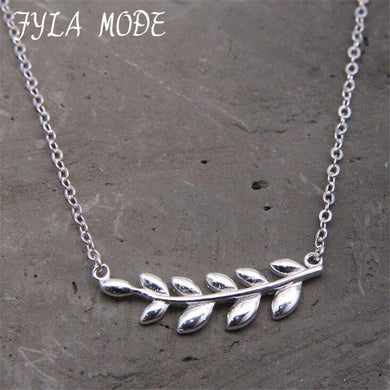 2017 Nuova collana a catena di moda 100% reale puro argento sterling 925 collana ramo d'ulivo S925 collana pendente donna 