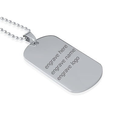 Fashion Engraving Customized Logo Stainless Steel ID Tag Army Military Cards Pendant Necklaces for Men Jewelry