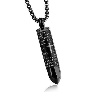 Men Necklace Bullet Necklace Pendant Stainless Steel Cross Necklaces Chain Bible Christian Necklaces Punk Rock Jewelry