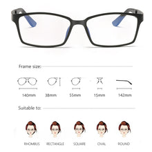 Load image into Gallery viewer, GANGSHA Computer Glasses Frame Men Women Eyeglasses Gaming Goggles Eyewear Frames Women Anti Blue Ray Lens Eyeglasses 13032