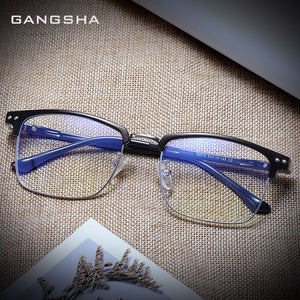 GANGSHA Computer Glasses Frame Square Eyeglasses ULTEM Anti Blue Light Eyewear Prescription For Women Men Oculos de grau 52016