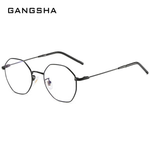 Gold Computer Glasses Frame Women Alloy Polygon Anti Blue Light Eyeglass Frames Fashion Myopia Prescription Eyewear 8005