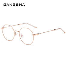 Load image into Gallery viewer, Gold Computer Glasses Frame Women Alloy Polygon Anti Blue Light Eyeglass Frames Fashion Myopia Prescription Eyewear 8005