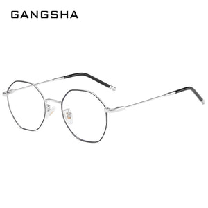 Gold Computer Glasses Frame Women Alloy Polygon Anti Blue Light Eyeglass Frames Fashion Myopia Prescription Eyewear 8005