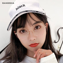 Load image into Gallery viewer, Gold Computer Glasses Frame Women Alloy Polygon Anti Blue Light Eyeglass Frames Fashion Myopia Prescription Eyewear 8005