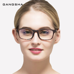 GANGSHA Square Computer Glasses Frame Unisex Retro Eyeglass Frame Anti Blue Light Optical Myopia Prescription Eyewear 13017