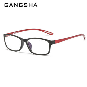 GANGSHA Square Computer Glasses Frame Unisex Retro Eyeglass Frame Anti Blue Light Optical Myopia Prescription Eyewear 13017