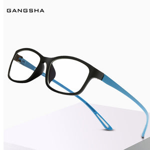 GANGSHA Square Computer Glasses Frame Unisex Retro Eyeglass Frame Anti Blue Light Optical Myopia Prescription Eyewear 13017