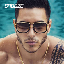 Load image into Gallery viewer, GAOOZE  Square Sunglasses Male Brand Design Square Sunglasses Men&#39;s Anti-glare Glasses Hip Hop Blue Glasses LXD395