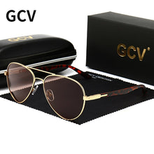 Load image into Gallery viewer, GCV 2023 Trend Quality Titanium Alloy Men&#39;s Sunglasses Polarized Sun Glasses Women Pilot Mirror Eyewear Oculos De Sol