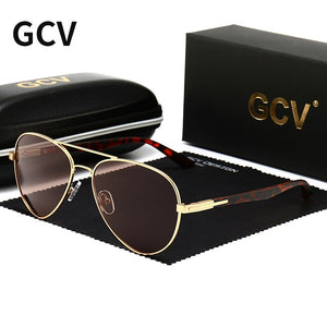 GCV 2023 Trend Quality Titanium Alloy Men's Sunglasses Polarized Sun Glasses Women Pilot Mirror Eyewear Oculos De Sol