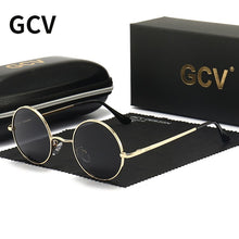 Load image into Gallery viewer, GCV Brand Copper Alloy Steampunk Round Polarized Sunglasses Vintage Men Women Male Female Sun Glasses Classic UV400 Metal Frame