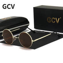 Load image into Gallery viewer, GCV Brand Copper Alloy Steampunk Round Polarized Sunglasses Vintage Men Women Male Female Sun Glasses Classic UV400 Metal Frame