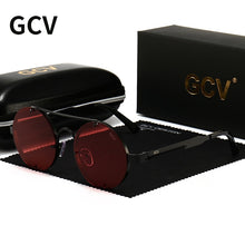 Load image into Gallery viewer, GCV  Gothic Steampunk Sunglasses Polarized Men Women Brand Designer Vintage Round Metal Frame Sun Glasses