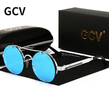 Load image into Gallery viewer, GCV  Gothic Steampunk Sunglasses Polarized Men Women Brand Designer Vintage Round Metal Frame Sun Glasses