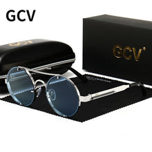 Load image into Gallery viewer, GCV  Gothic Steampunk Sunglasses Polarized Men Women Brand Designer Vintage Round Metal Frame Sun Glasses