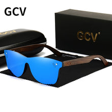 Carica l'immagine nel visualizzatore di Gallery, GCV Natural Wooden Pochromic Sunglasses Men Polarized  Sun Glasses Original Wood Oculos De Sol Masculino