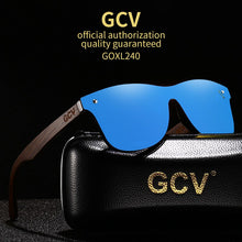 Carica l'immagine nel visualizzatore di Gallery, GCV Natural Wooden Pochromic Sunglasses Men Polarized  Sun Glasses Original Wood Oculos De Sol Masculino