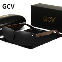 Carica l'immagine nel visualizzatore di Gallery, GCV Natural Wooden Pochromic Sunglasses Men Polarized  Sun Glasses Original Wood Oculos De Sol Masculino