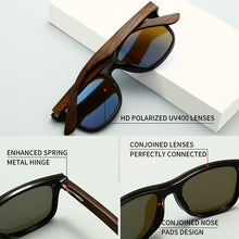 Carica l'immagine nel visualizzatore di Gallery, GCV Natural Wooden Pochromic Sunglasses Men Polarized  Sun Glasses Original Wood Oculos De Sol Masculino