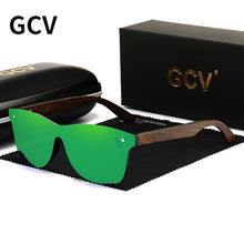 Carica l'immagine nel visualizzatore di Gallery, GCV Natural Wooden Pochromic Sunglasses Men Polarized  Sun Glasses Original Wood Oculos De Sol Masculino
