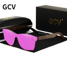 Carica l'immagine nel visualizzatore di Gallery, GCV Natural Wooden Pochromic Sunglasses Men Polarized  Sun Glasses Original Wood Oculos De Sol Masculino