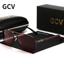 Load image into Gallery viewer, GCV  Classic Vintage Retro Caravan  Pilot Sunglasses Metal Frame Men Women Female Polarized  Driving Outdoor Fishing Gradient