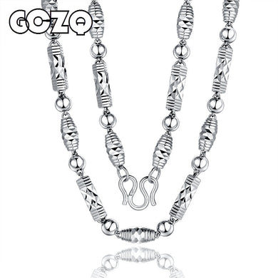 Collana in argento sterling da uomo in argento puro 925, collana di perline leggere a sei angoli, moda prepotente a catena singola 