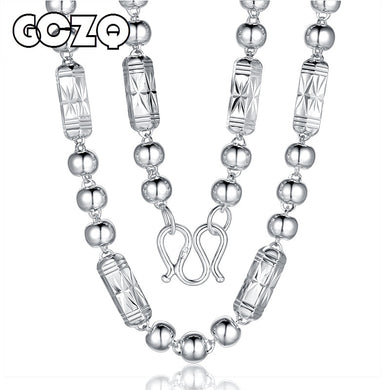 925 pure silver men's sterling silver necklace six angle light bead necklace fashion domineering single chain