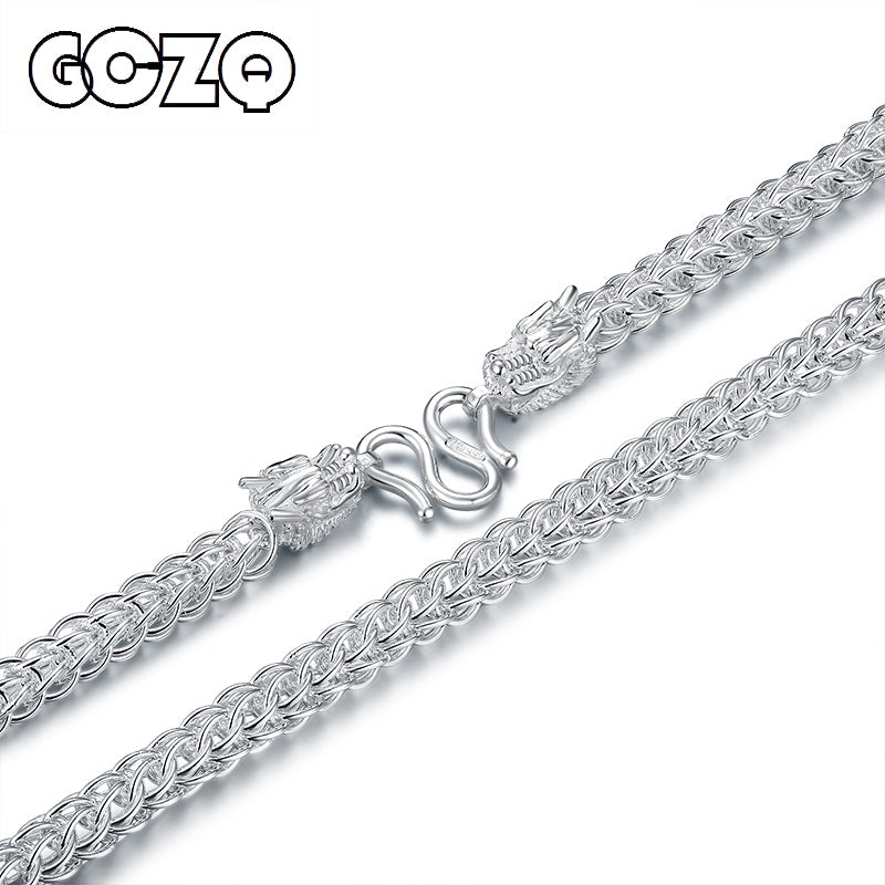 999 standard 100% pure silver necklace man Necklace faucet Sterling Silver Necklace man jewelry punk style high quality