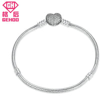Carica l'immagine nel visualizzatore di Gallery, 2018 Fresh Bracelet Heart Pendant Design Bangles Charm Bracelts 925 Sterling Silver Women Jewelry Gift Wristband Pulseira