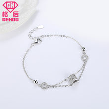 Load image into Gallery viewer, 2018 New 925 Sterling Silver Charm Chains Bracelets Simple Design Wedding Bangle for Woman Girl Nice Jewelry Gift Pulseira