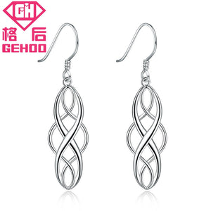2018 New Arrival Retro Tassel Long Drop Earrings 925 Sterling Silver Simple Charm Ear Hook Jewelry Gifts for Women Lady