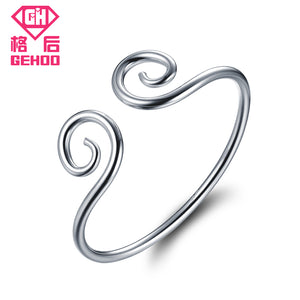Chinese Straitjacket Monkey King's Headband Pattern 999 Sterling Silver Charm Bracelets & Bangles Jewelry Opening Cuffs