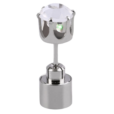 1 PC Charm LED Earring Light Up Bright Stud Earrings Crown Glowing Crystal Stainless Ear Stud for DJ Dance Party Bar