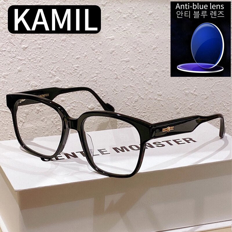 GENTLE MONSTER Sun Glasses Frame Women Blue Light Blocking Prescription Designer Myopia KAMIL Acetate Eyeglasses For Men