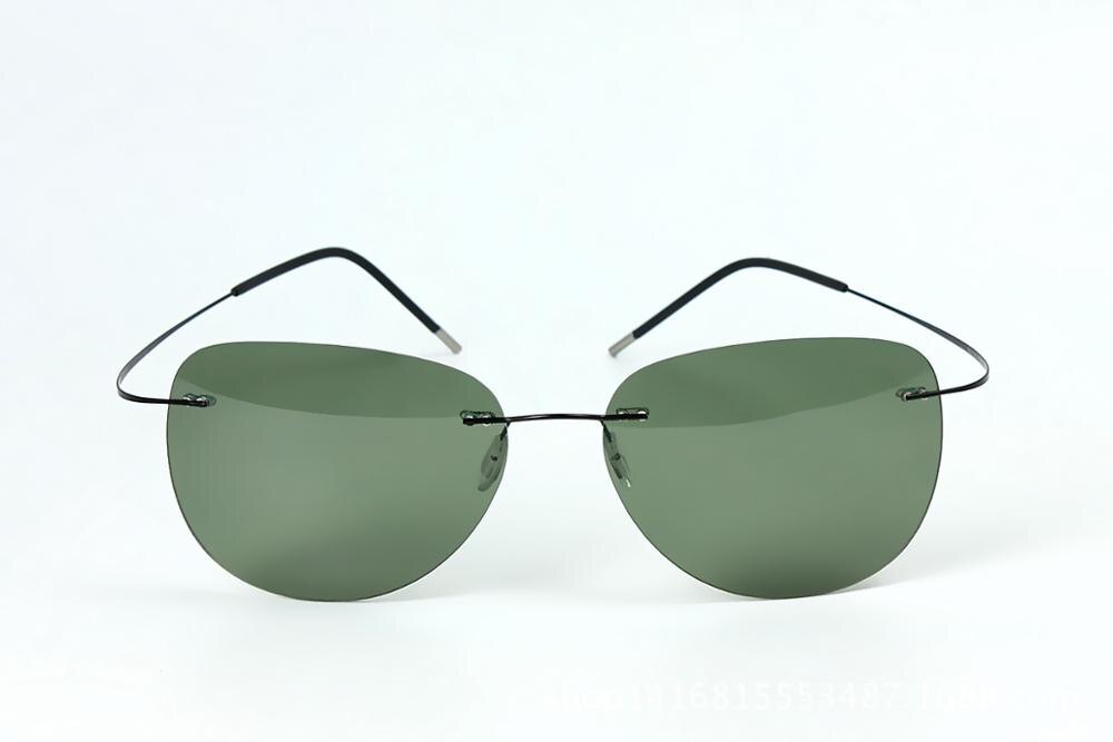 GENUINE Brand B Titanium Ultra light Rimless brown sunglasses Polarized NV Driving mens Sunglasses designer SPORT sun glasses