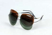 Load image into Gallery viewer, GENUINE Brand B Titanium Ultra light Rimless brown sunglasses Polarized NV Driving mens Sunglasses designer SPORT sun glasses