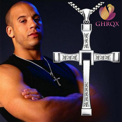 Vendita calda The Movie Fast and Furious Collana con ciondolo Dominic Toretto Cross Pendenti da uomo per gioielli da uomo Collana in cristallo 