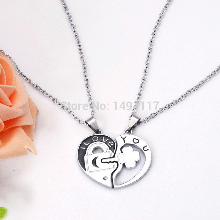 GIFT - key and the heart-shaped lovers crystal necklace Popular gifts for his(her) beloved