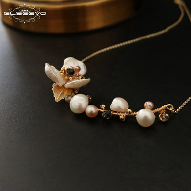 Collana con ciondolo fiore di perle barocche d'acqua dolce naturale per donna Gioielleria raffinata di lusso Bijoux Collares Collane GN0064 