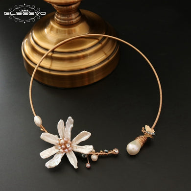 Natural Fresh Water Baroque Pearl Handmade Adjustable Flower Collar Necklace For Women Gifts Luxury Fine Jewelry GN0062