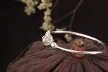 Carica l'immagine nel visualizzatore di Gallery, New 925 Sterling Silver Rose Flower Adjustable Argent Bracelets &amp; Bangles Gift For Female Fine Jewelry Bizuteria GB0039