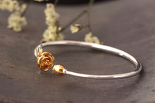 Carica l'immagine nel visualizzatore di Gallery, New 925 Sterling Silver Rose Flower Adjustable Argent Bracelets &amp; Bangles Gift For Female Fine Jewelry Bizuteria GB0039