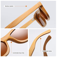 Load image into Gallery viewer, GM Brand Design Polarized Wooden Sunglasses Handmade Natural Bamboo Frame Eyewear S1725