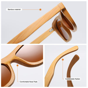 GM Brand Design Polarized Wooden Sunglasses Handmade Natural Bamboo Frame Eyewear S1725